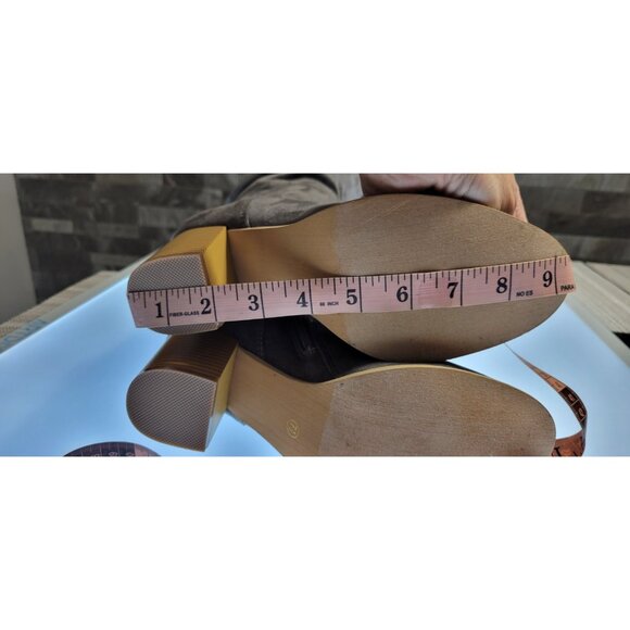 Womens Thigh High Boots Gray Size 7.5 Strech Suede Over Knee Pull On - Picture 15 of 16